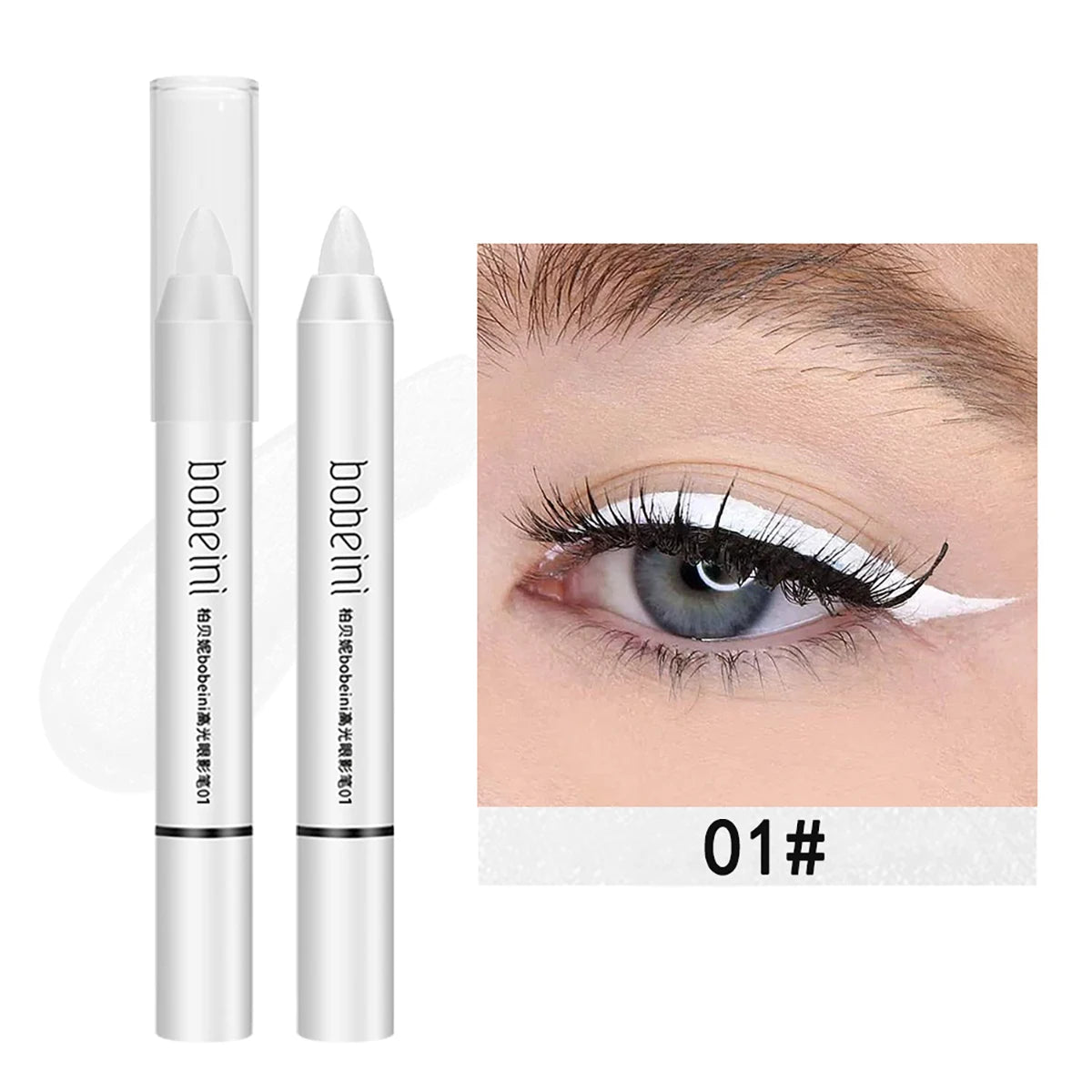 Eye Makeup Highlighter Pencil, Undereye Brightener Pencil, Dual-End Eye Shadow Stick, Smudge-Proof Eye Makeup