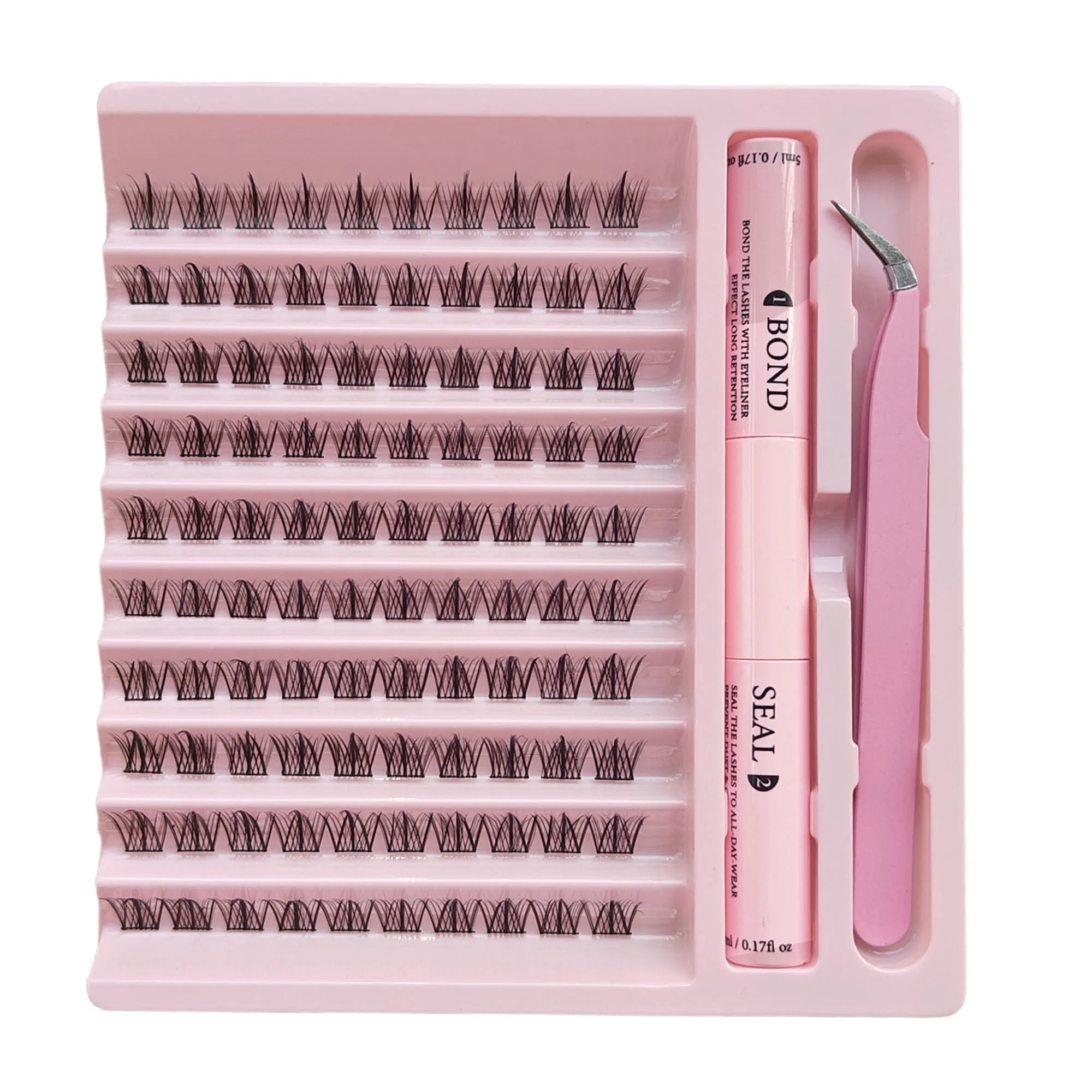 Lashes Clusters Set Extensions Kit Fake eyelashes Mix Lash Clusters with Lash Bond Seal and Lash Applicator Tool Makeup