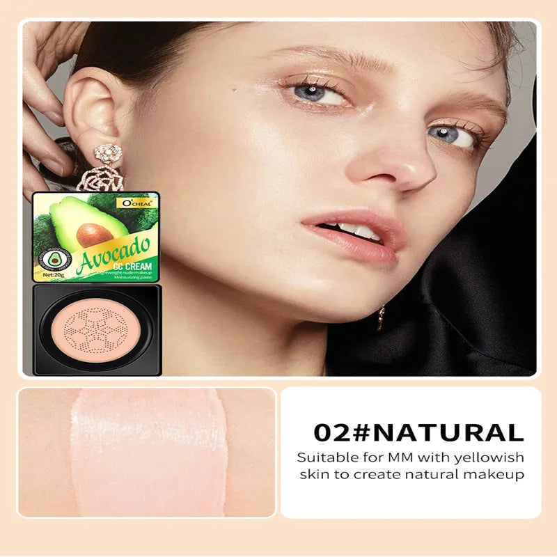 OCHEAL Mushroom Head BB Cream Foundation Cream for Face Makeup Concealer Cushion for Face Base Cream Makeup Cushion Compact